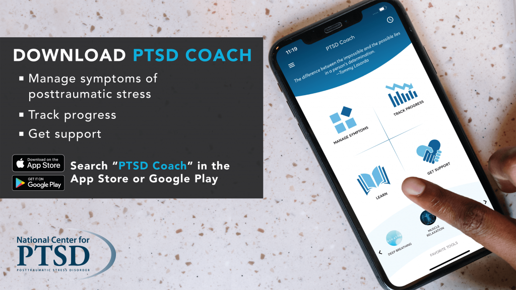 Download PTSD Coach via App Store or Google Play